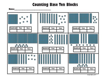 Preview of Counting Base Ten Blocks up to Hundreds ( FREE)
