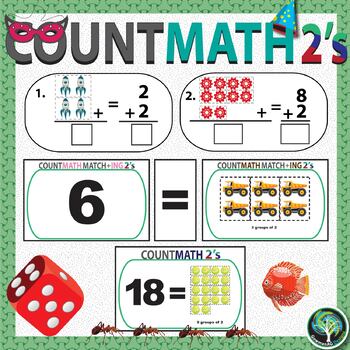 Preview of Counting & Basic Adding for 2's with pictures (Special Education)