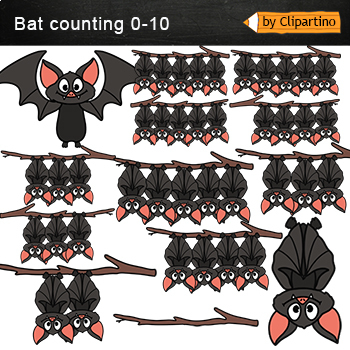 Preview of Counting Bats Clip Art-Halloween Clip Art