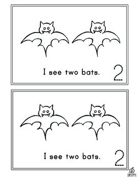 Counting Bats Emergent Reader by The Classroom Creative | TpT