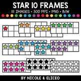 Star Ten Frame Clipart + FREE Blacklines - Commercial Use