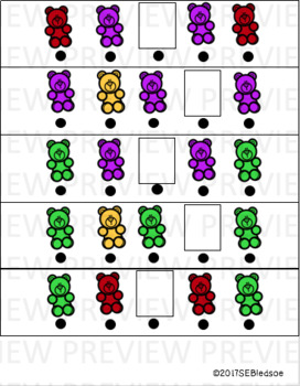 Counting Bear Pattern Strips by The Wonderful World of PreK | TPT