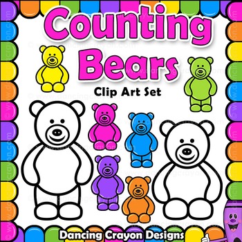 Counting Bears Clip Art | Candy Bears by Dancing Crayon Designs | TpT