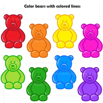Counting Bears Clip Art | Candy Bears by Dancing Crayon Designs | TpT