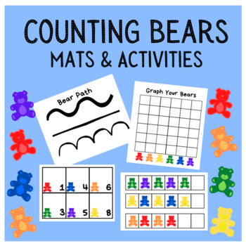 Laminated Activity Set Bears Ten-Frame Counting Mats Teaching Supplies 