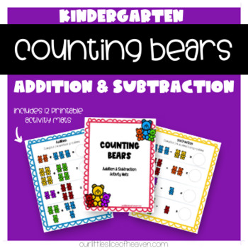 Preview of Counting Bears | Addition and Subtraction Activity Mats | Kindergarten Math