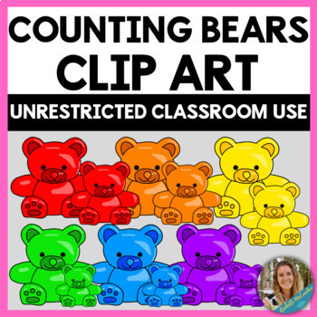 Preview of Counting Bears Clip Art, Math Clipart, Practice sorting and counting