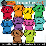 Counting Bears Clip Art: Movable Pieces for Paperless Resources