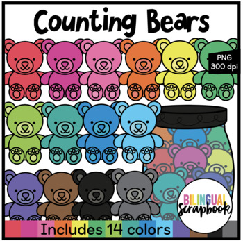 Counting Bears Clipart by Bilingual Scrapbook - Alexa Contreras | TpT