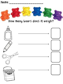 Counting Bears Measurement and Weight by Key Korner | TpT