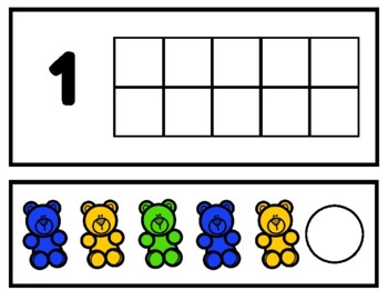 Bears Counting Mat 1-5 Set of 10 Learning Mats Preschool K Laminated 