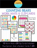 Counting Bears Work Mats and Clip Cards for Numbers 1-20