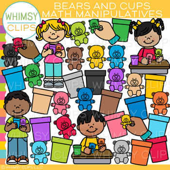 Preview of Counting Bears and Cups Math Manipulatives Clip Art