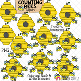 Counting Bees Around A BeeHive ClipArt - Spring Counting C