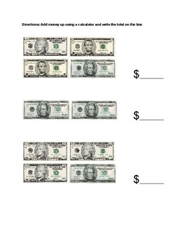 counting bills money worksheet by adaptedalways tpt