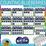 Counting Blueberries Ten Frame Clip Art