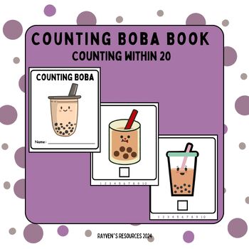 Preview of FREE! Counting Boba Book within 20 | Bubble Tea | K/1st grade Math
