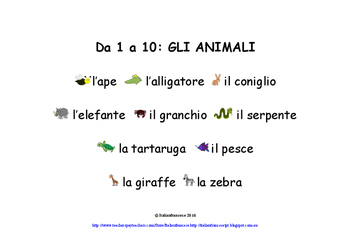 Preview of Animals Counting Book in Australian Curriculum F to Year 2 in Italian NEW PRICE