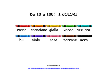 Preview of Colours Counting Book in Australian Curriculum F to Year 2 in Italian NEW PRICE