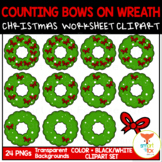 Counting Bows on Christmas Wreath Math Clip Art Commercial Use