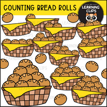 Preview of Counting Bread Rolls Clipart {Learning Clips Clipart}