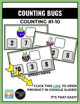 Preview of Counting Bugs #1-10 **GOOGLE SLIDES**