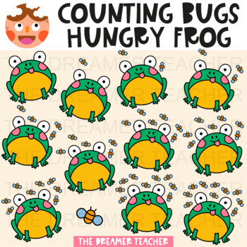 Preview of Counting Bugs Hungry Frog Spring Clipart