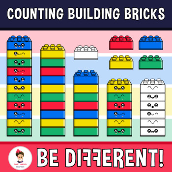 Preview of Counting Building Bricks Clipart Math Basic Operations