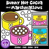 Counting Bunny Hot Cocoa and Marshmallows Clipart