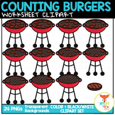 Counting Burgers on Barbecue Summer Math Clip Art Commercial Use
