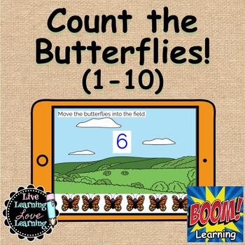 Preview of Counting Butterflies 1-10 | Boom Cards