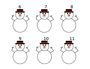 Preview of Counting Buttons for Snowman *Editable*