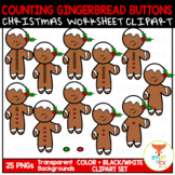 Counting Buttons on a Gingerbread Cookie Christmas Math Cl
