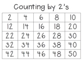 Counting By 2's, 5's, 10's & 1's Reading Number Cards