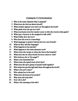 Counting By 7s Trivia Questions