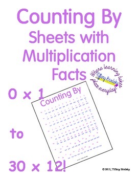Preview of Counting By Sheets with Multiplication Facts