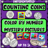 Counting COINS MONEY MYSTERY PICTURE COLOR BY NUMBER ACTIV