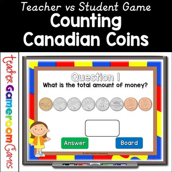 Preview of Counting Canadian Coins Powerpoint Game - Money Games - Money Activities