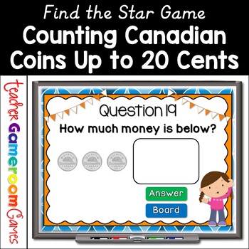 Preview of Counting Canadian Coins Up to 20 Cents Powerpoint Game