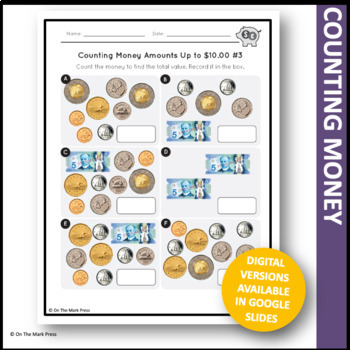 counting canadian money amounts up to 1000 grade 3 by on the mark press