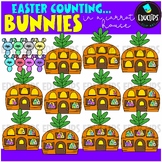 Counting Carrot House Bunnies Clip Art Set {Educlips Clipart}
