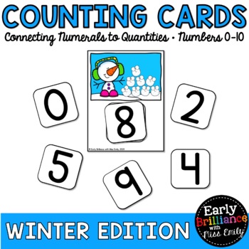 Preview of Counting Cards ~ Connecting Numerals to Quantities 0-10 ~ Winter Edition