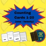 Counting Cards from number 1-20 Black and White