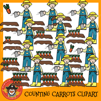 Preview of Counting Carrots Clipart{fall counting clipart}