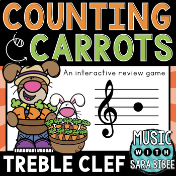 Preview of Counting Carrots (Treble) an Interactive Music Concept Review Game {PDF/PPT}