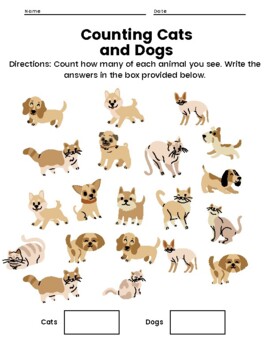 Preview of Counting Cats and Dogs (Addition)