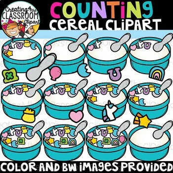 Preview of Lucky Charms Counting Cereal Clipart {St. Patricks Day Clipart}