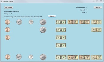 Preview of Counting Change Computer Game: Money-Counting Computer Game (Change Counting)