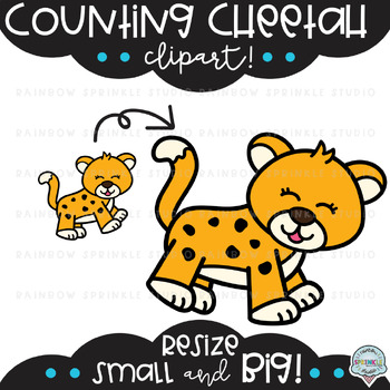 Counting Cheetah Clipart by Rainbow Sprinkle Studio - Sasha Mitten