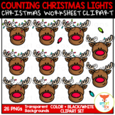 Counting Christmas Lights on Reindeer Antlers Math Clip Ar
